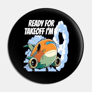 Ready for Takeoff I'm 9 - 9nd Birthday Boy Airplane Theme Pin