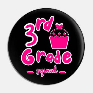 3rd grade pink cupcake Pin