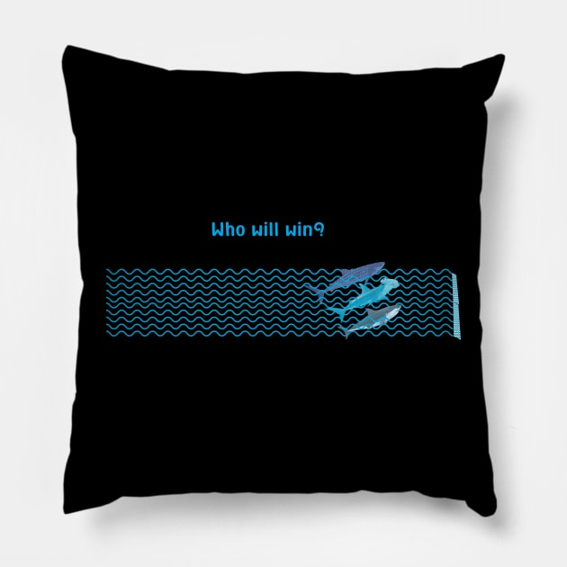 Shark Race Pillow by Jahangir Hossain