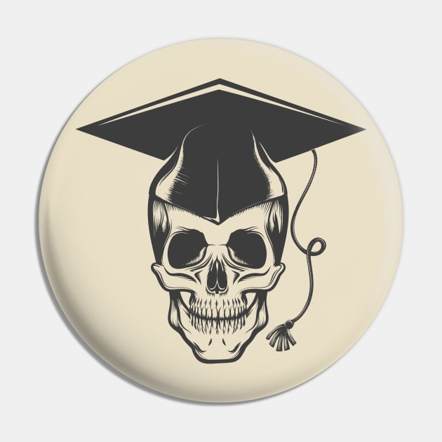 Human skull in Bachelor graduation cap Pin by devaleta