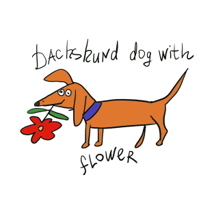 Dachshund dog with flower T-Shirt