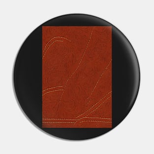 Brown Ornamental Leather Stripes, natural and ecological leather print #50 Pin