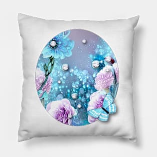 Butterfly and Flowers Pillow