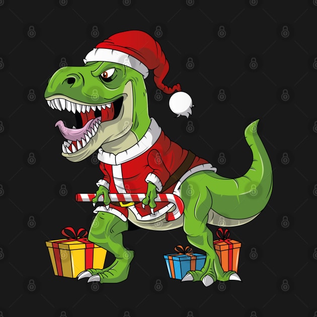 T-Rex Santa Funny Christmas by trendingoriginals