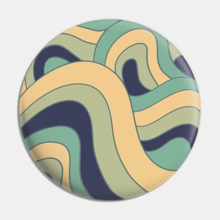 Blue Green Rainbow Waves Pin