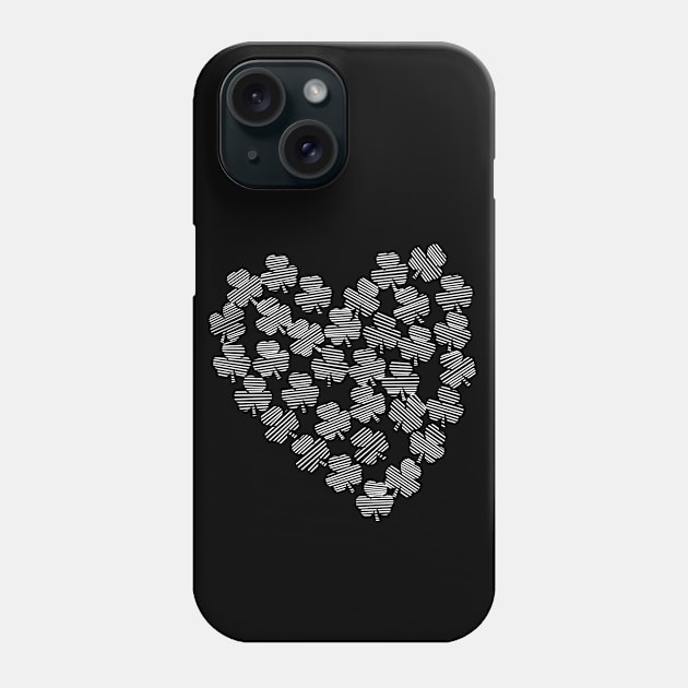 St Patricks Day Shamrock Heart Phone Case by ellenhenryart