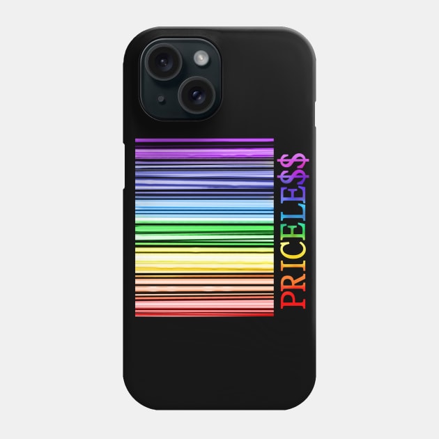 Rainbow Pride Priceless Barcode Phone Case by Art by Deborah Camp