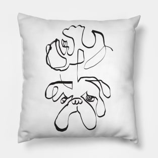 Abstract Line English Bulldog Pillow