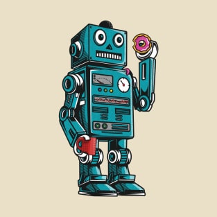 Robot Mornings With Coffee And A Donut T-Shirt
