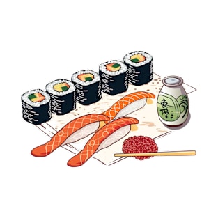 Sushi Delights: Kawaii T-Shirt for Sushi Fans! T-Shirt