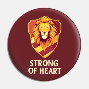 Strong of Heart - Lion - Shield - Fantasy Pin