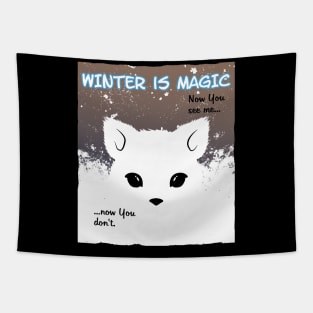 Snow Fox Winter Magic Tapestry