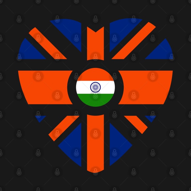 British Indian Multinational Patriot Flag Series (Heart) by Village Values