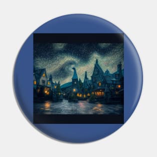 Starry Night Over Hogsmeade Village Pin