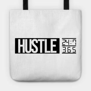 Hustle Time (BLK txt) Tote