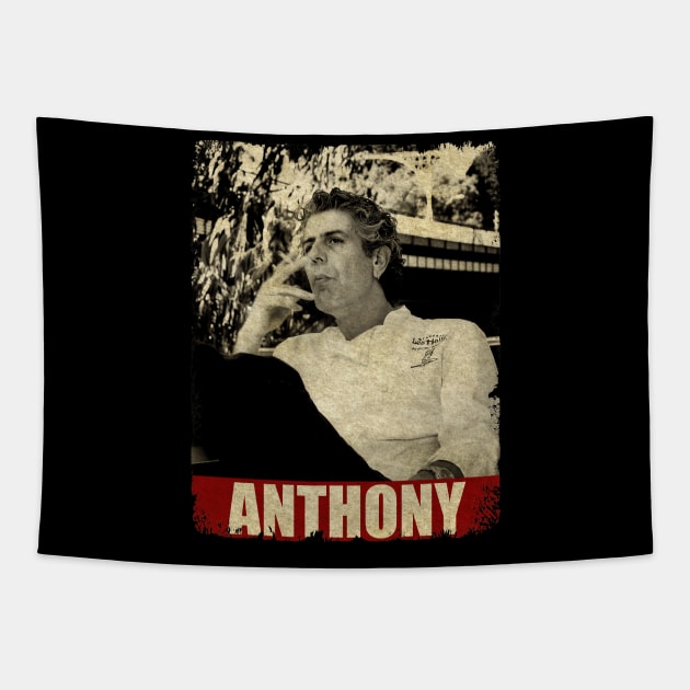 Anthony Bourdain - RETRO STYLE Tapestry by Mama's Sauce