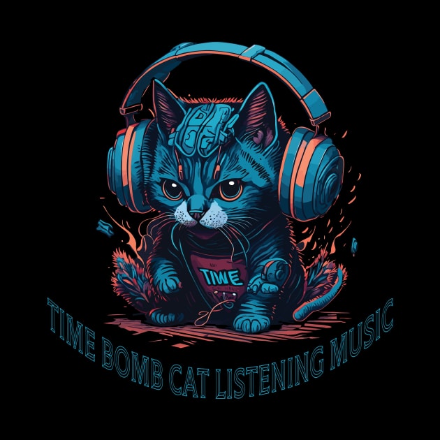 time bomb cat listening music by Suldaan Style