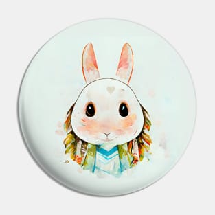 Bunny Lover Cute Rabbit Portrait Pin