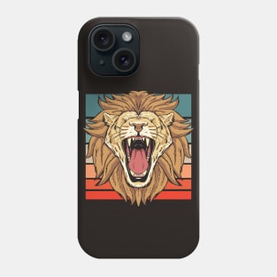 Retro Roaring Lion Cartoon Phone Case