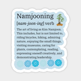 Namjooning - RM of BTS - Indigo - bicycling flowers plants for ARMY Magnet