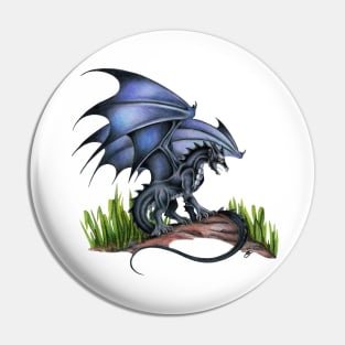 Powerful Black Dragon Pin