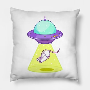 Rat Abduction - Alien Spaceship Pillow