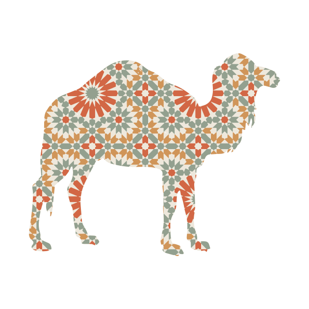 Camel Silhouette with Pattern by deificusArt