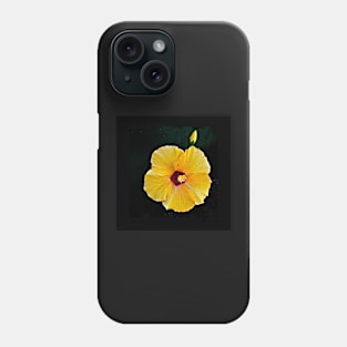 Yellow Hibiscus Tropical Flower and Bud Phone Case