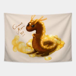 Zhongli Chibi Dragon - Genshin Impact (Bright Background with text) Tapestry