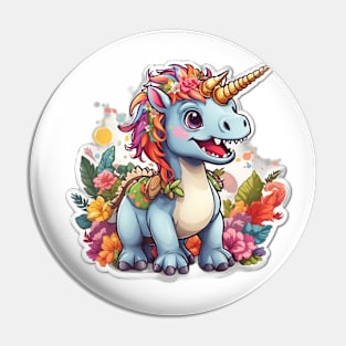 Unicorn Dinosaur, T-Rex Funny Unicorns Party Rainbow Squad Gifts for Kids Boys Girls Pin