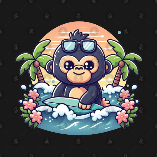 Cute Surfing Gorilla by The Art-Mart