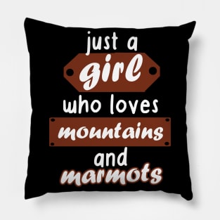 Women girls mountains alps marmot lovers Pillow