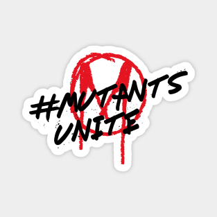 Hashtag Mutants Unite! Black text Magnet