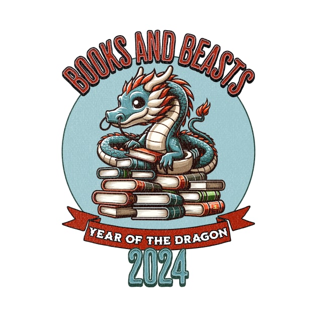 Books And Beasts - Year of the dragon - 2024 by Quirk Print Studios 