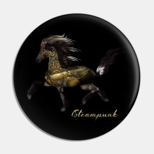 Awesome steampunk horse in the darknes of the night Pin