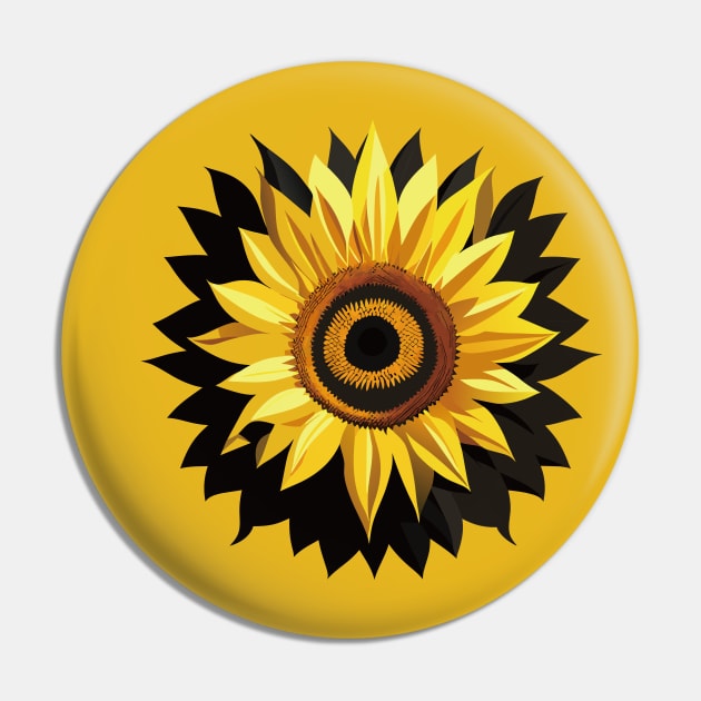 Blooming Sunflower: Floral Generative Art Pin by linann945