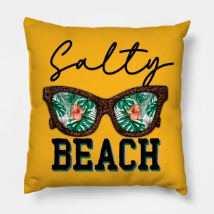 Salty Beach Funny Summer Pillow