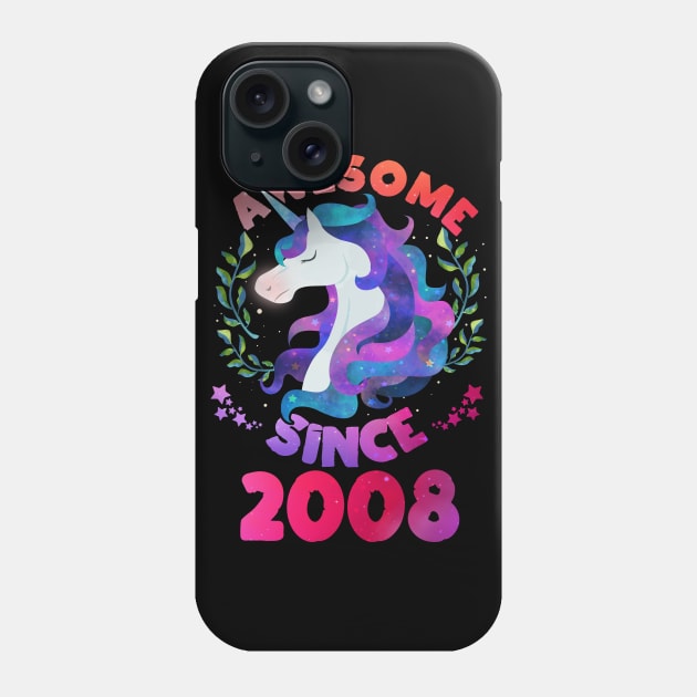 Cute Awesome Unicorn Since 2008 Funny Gift Phone Case by saugiohoc994