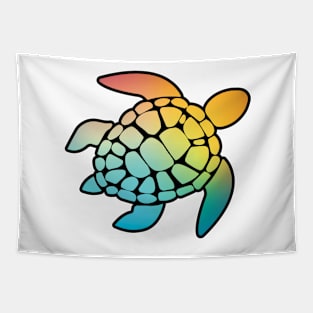 Sea Turtle Plastic Free Save The Sea Colorful Rainbow Turtles Tapestry