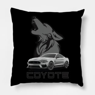 MACH 1 Mustang GT 5.0L V8 coyote engine Performance Car fighter jet grey Pillow