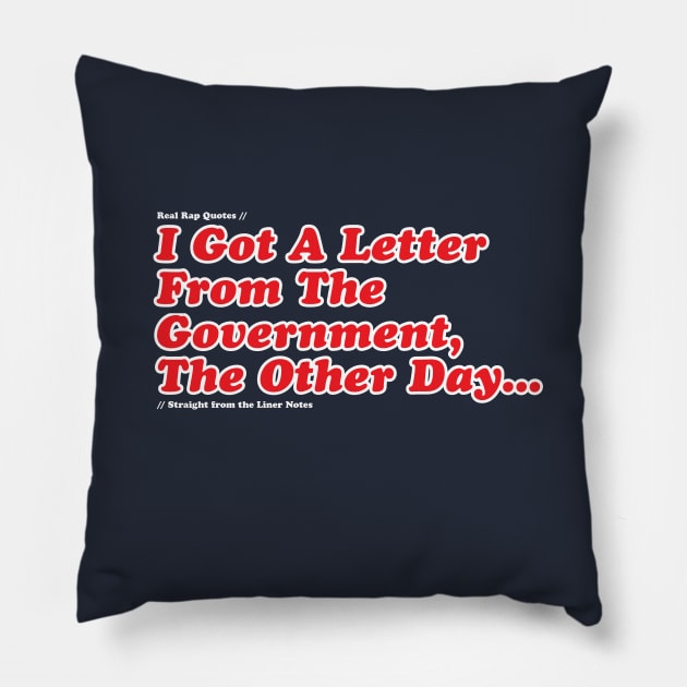 I got a letter.... Pillow by Real Rap Quotes