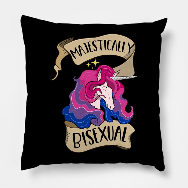 Majestically Bisexual Unicorn Pillow by Eugenex