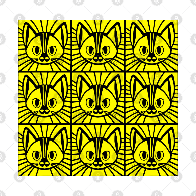 Yellow cat pattern by Upper East Side