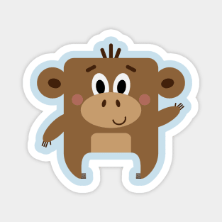 Mr Square Monkey Magnet