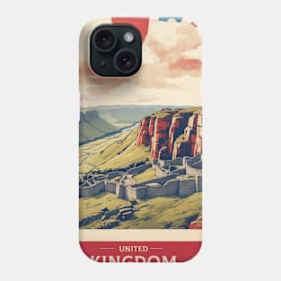 Hadrians Wall United Kingdom Vintage Travel Tourism Poster Phone Case