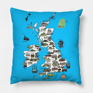 A Literary Map of the UK and Ireland Pillow