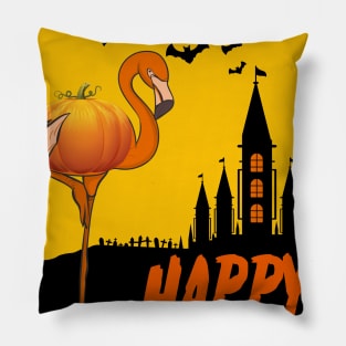 Happy Flamingoween Halloween Flamingo Costume Pillow