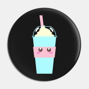 Cute blue kawaii slushy - Japanese Drink Pin