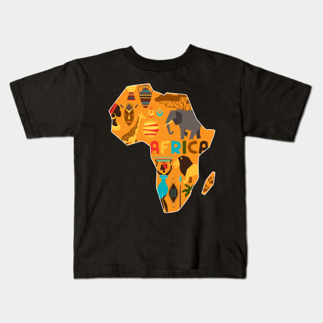 Africa Wild Life Map T-Shirt