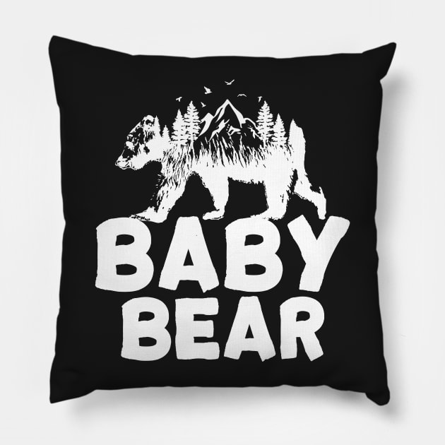 Baby Bear Wild mountains Pillow by Kyandii